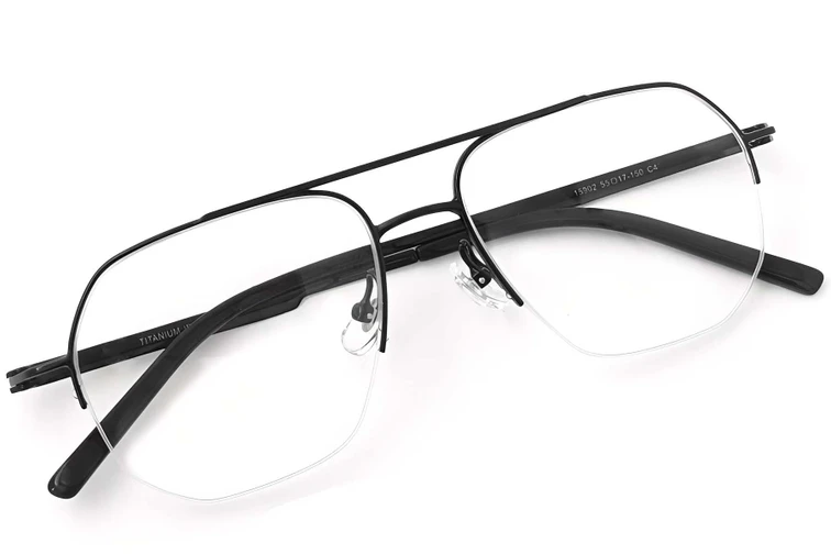 Gafas de aviador de titanio negro #BS2419-0184