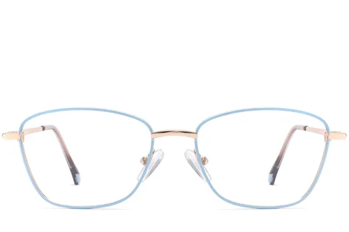Lunettes papillon en métal bleu #BS2425-0006