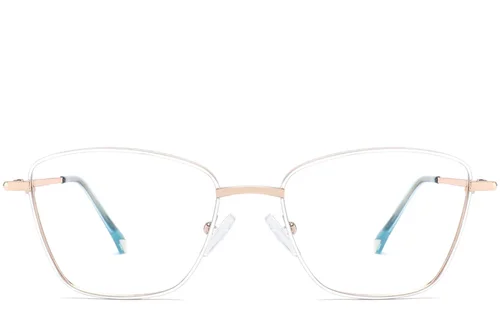 Lunettes papillon en métal blanc #BS2425-0010