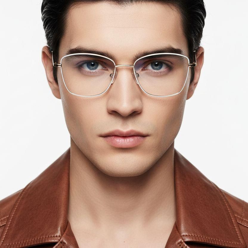 Gafas de metal blanco con forma de mariposa #BS2425-0010