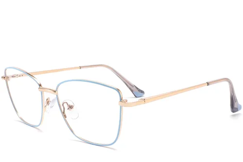 Lunettes papillon en métal bleu #BS2425-0018