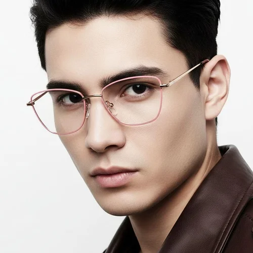 Lunettes papillon en métal rose #BS2425-0019