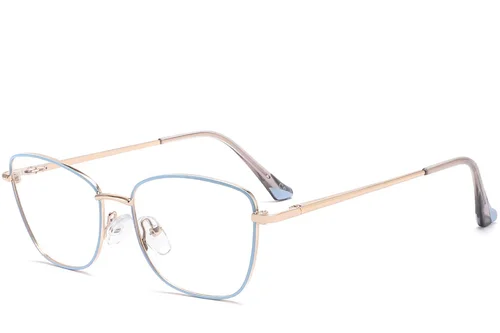 Lunettes papillon en métal bleu #BS2425-0024