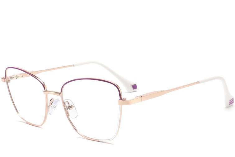 Gafas de metal blanco con forma de mariposa #BS2425-0025