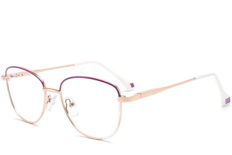Gafas de metal blanco con forma de mariposa #BS2425-0032