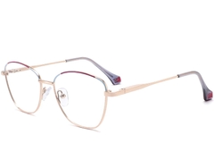 Vlinderpaarse metalen bril #BS2425-0040