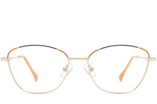 Lunettes papillon en métal orange #BS2425-0041