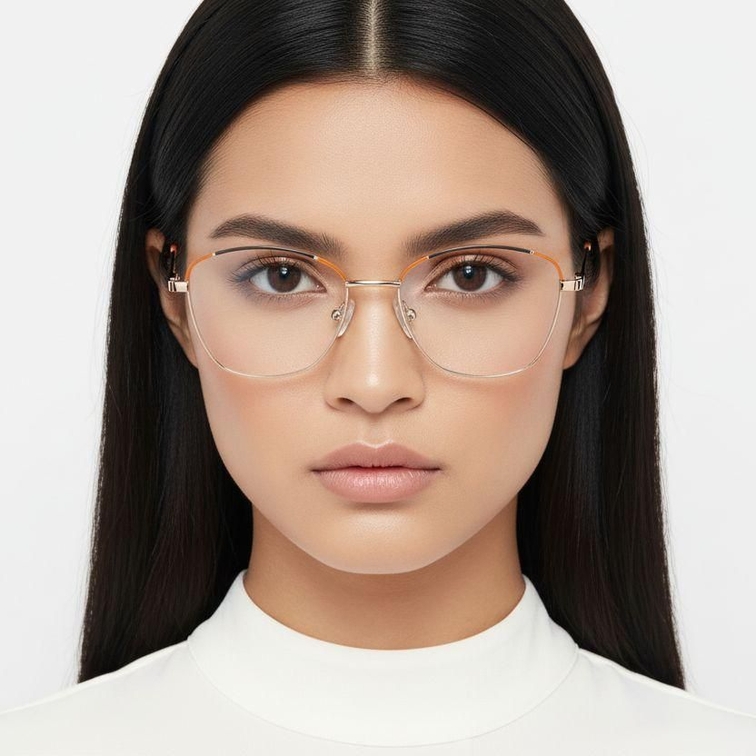 Gafas de metal naranja mariposa #BS2425-0041