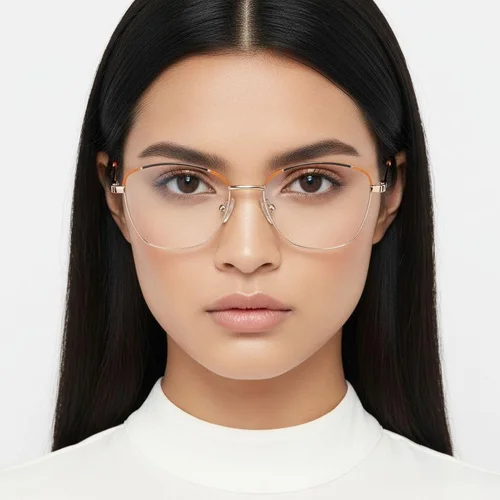 Lunettes papillon en métal orange #BS2425-0041