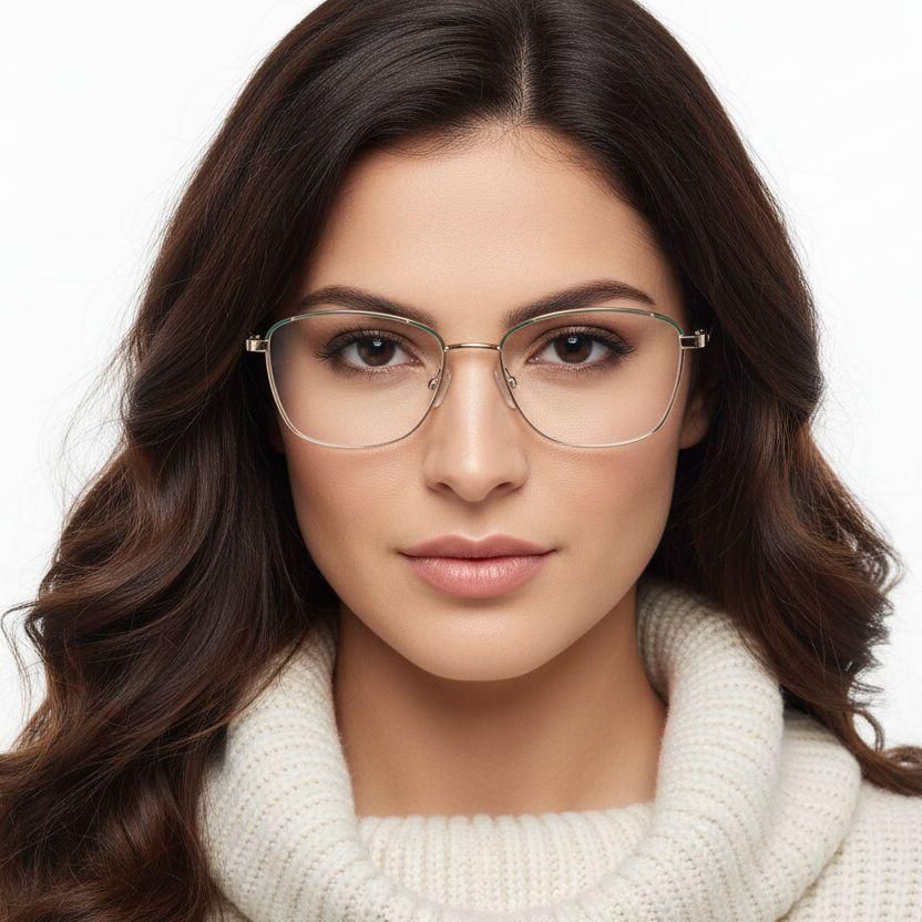 Schmetterlingsgrüne Metallbrille #BS2425-0048