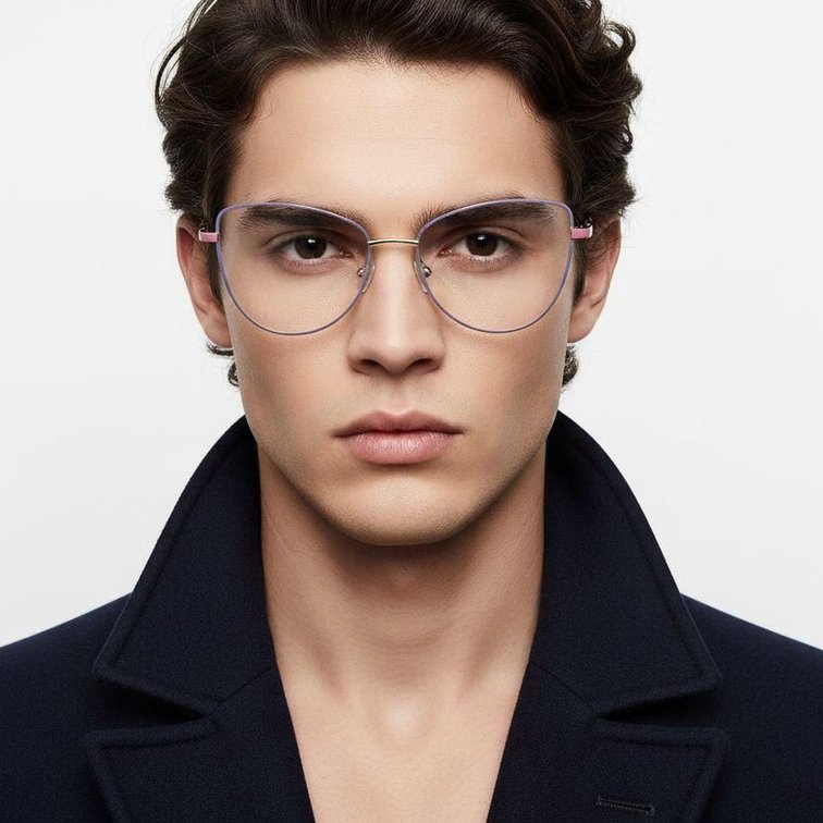 Gafas de metal morado con forma de mariposa #BS2425-0049