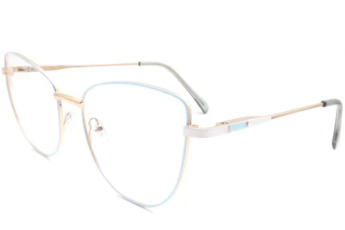 Lunettes papillon en métal bleu #BS2425-0052