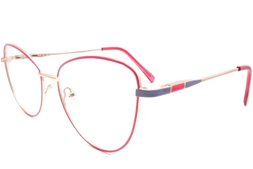 Lunettes papillon en métal rouge #BS2425-0059