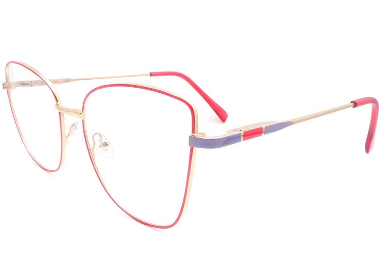 Schmetterlings-rote Metallbrille #BS2425-0069