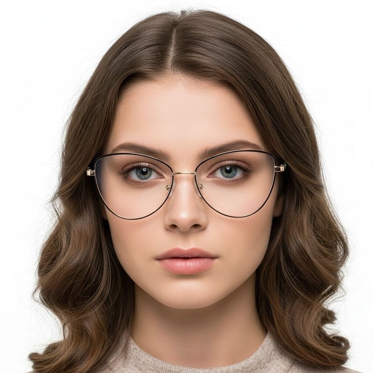 Gafas de metal negro con forma de mariposa #BS2425-0084