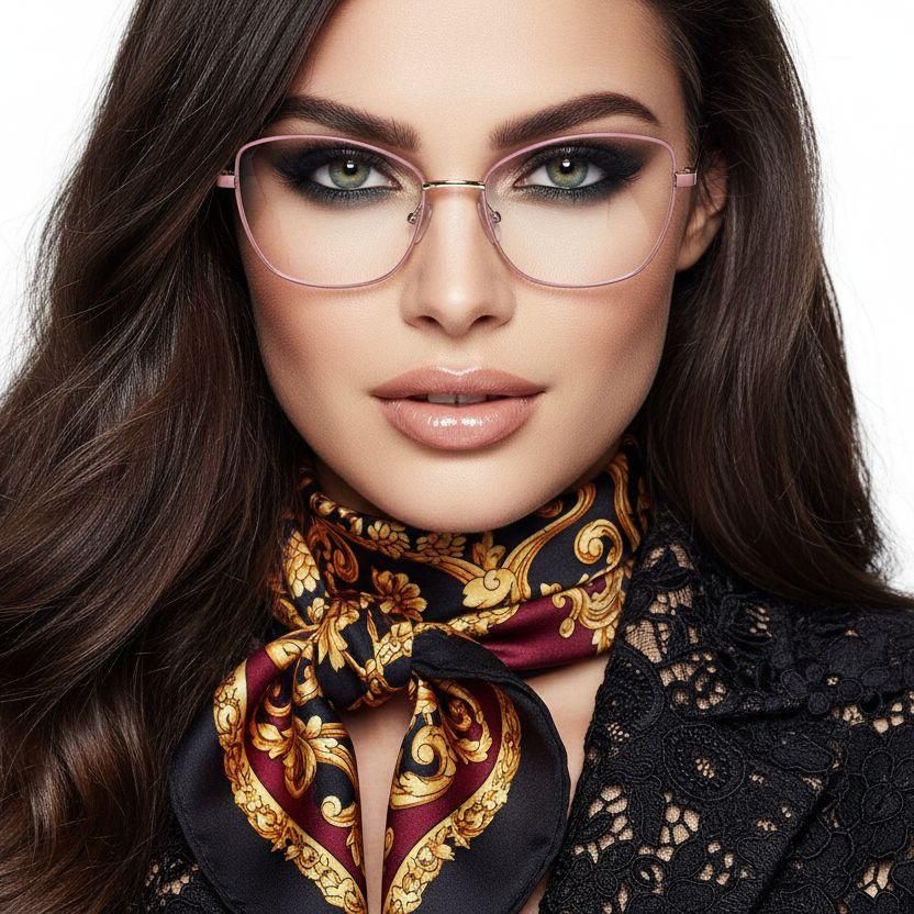 Lunettes papillon en métal rose #BS2425-0092