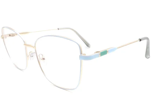 Lunettes papillon en métal bleu #BS2425-0096