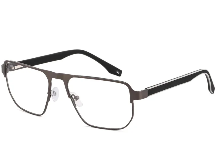 Gafas rectangulares de metal blanco #BS2425-0101