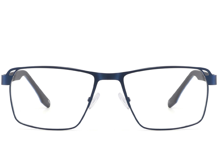 Rectangular Blue Metal Glasses #BS2425-0110
