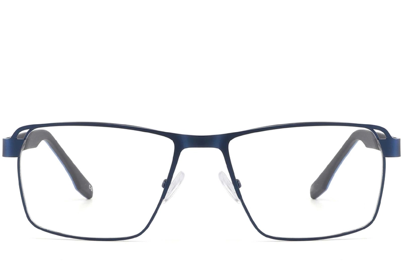 Rectangular Blue Metal Glasses #BS2425-0110