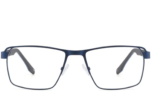 Lunettes rectangulaires en métal bleu #BS2425-0110