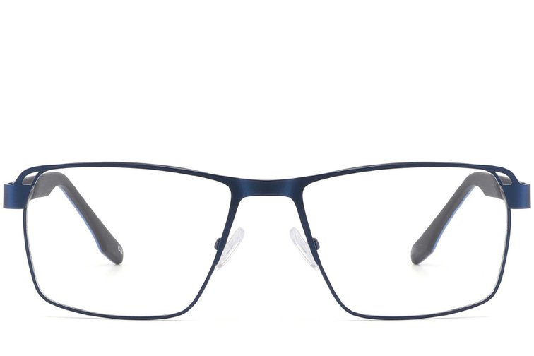 Rectangular Blue Metal Glasses #BS2425-0110