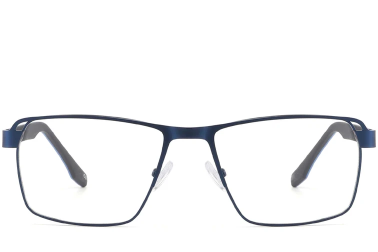 Rectangular Blue Metal Glasses #BS2425-0110
