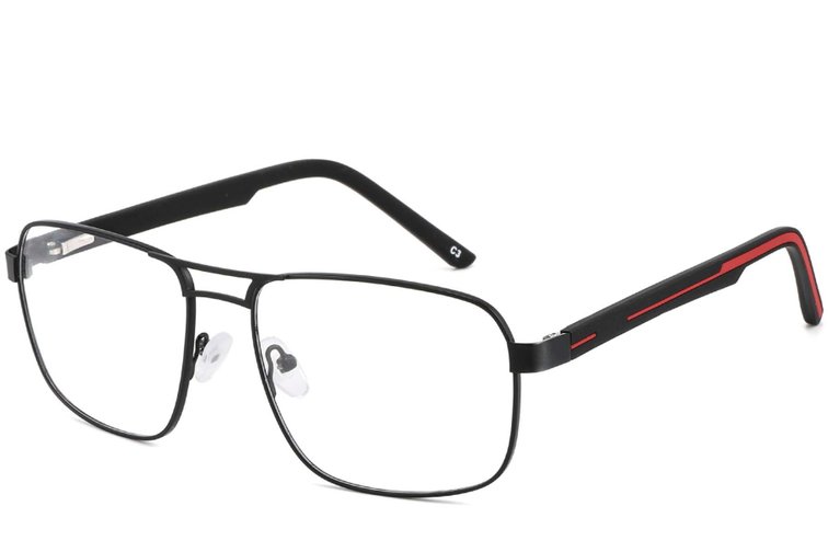 Occhiali da aviatore in metallo rosso #BS2425-0124