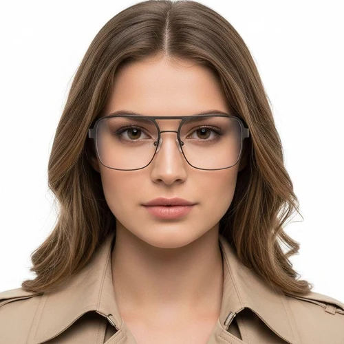 Aviator Grey Metal Glasses #BS2425-0133