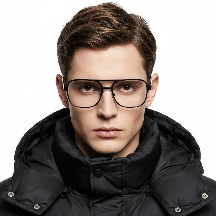 Aviator Black Metal Glasses #BS2425-0134