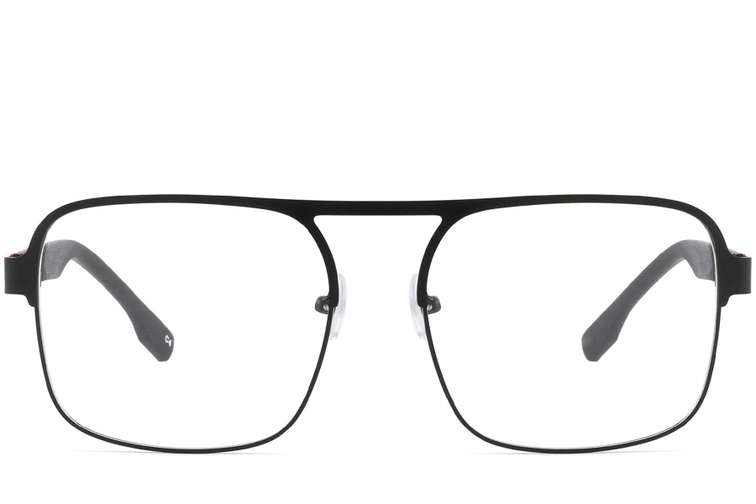 Rectangular Red Metal Glasses #BS2425-0135