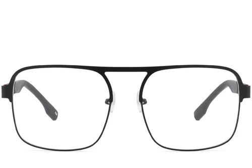 Lunettes rectangulaires en métal rouge #BS2425-0135