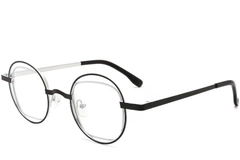 Oval Black Metal Glasses #BS2425-0143