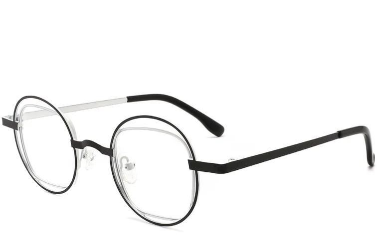 Gafas ovaladas de metal negro #BS2425-0143