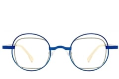 Oval Blue Metal Glasses #BS2425-0144
