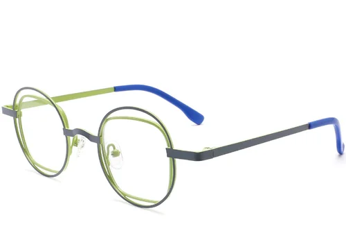 Lunettes ovales en métal gris #BS2425-0145