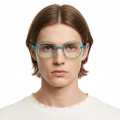 Gafas ovaladas de metal verde #BS2425-0146