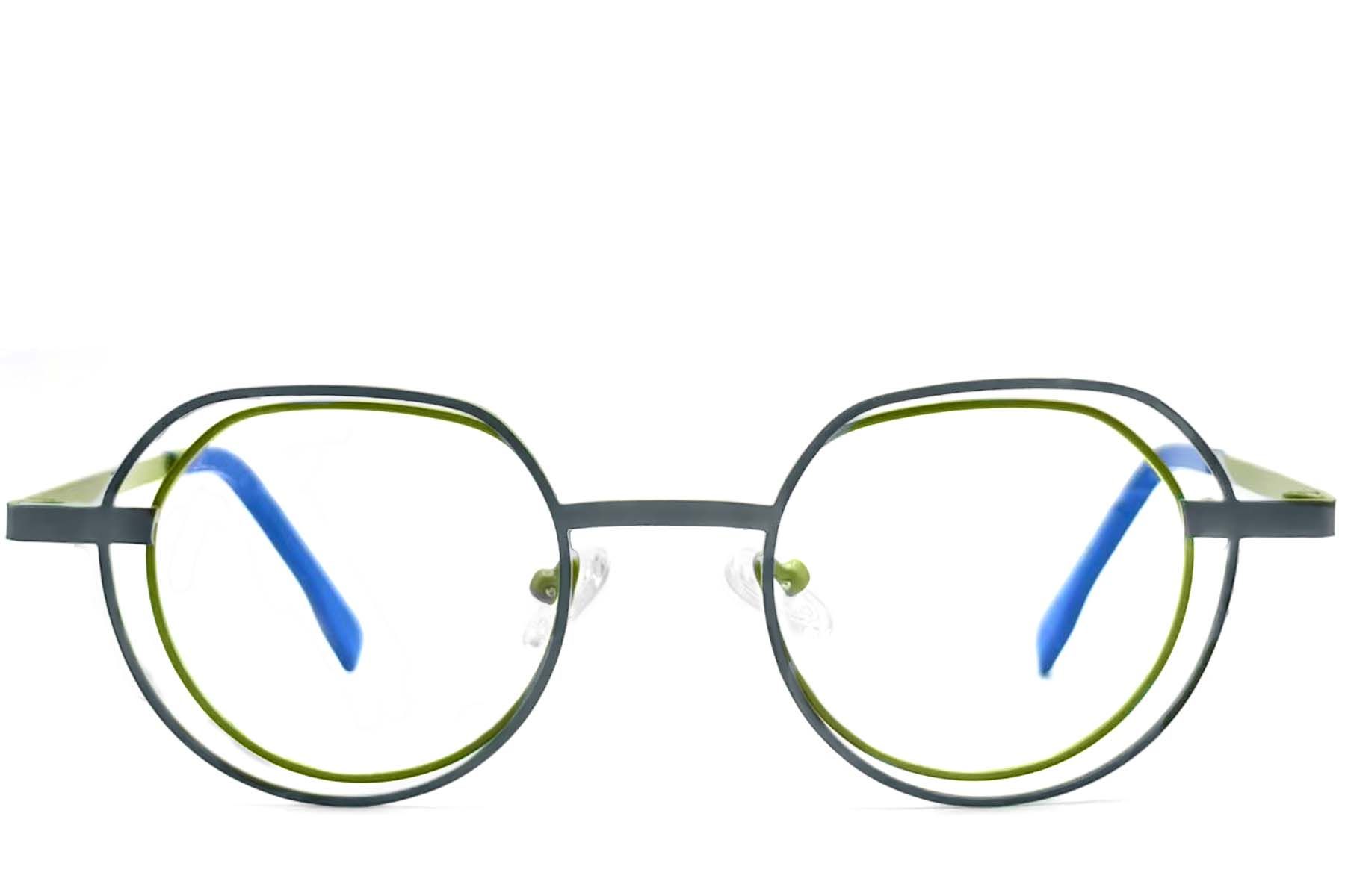 Geometric Green Metal Glasses #BS2425-0150