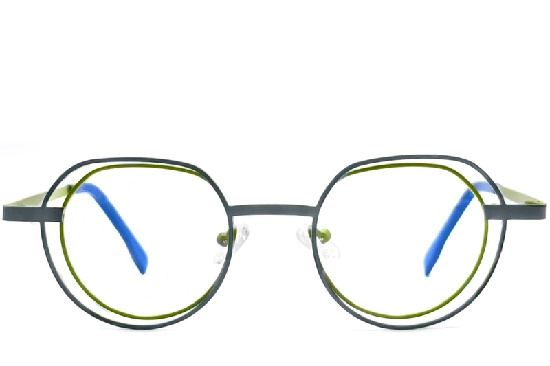 Geometric Green Metal Glasses #BS2425-0150