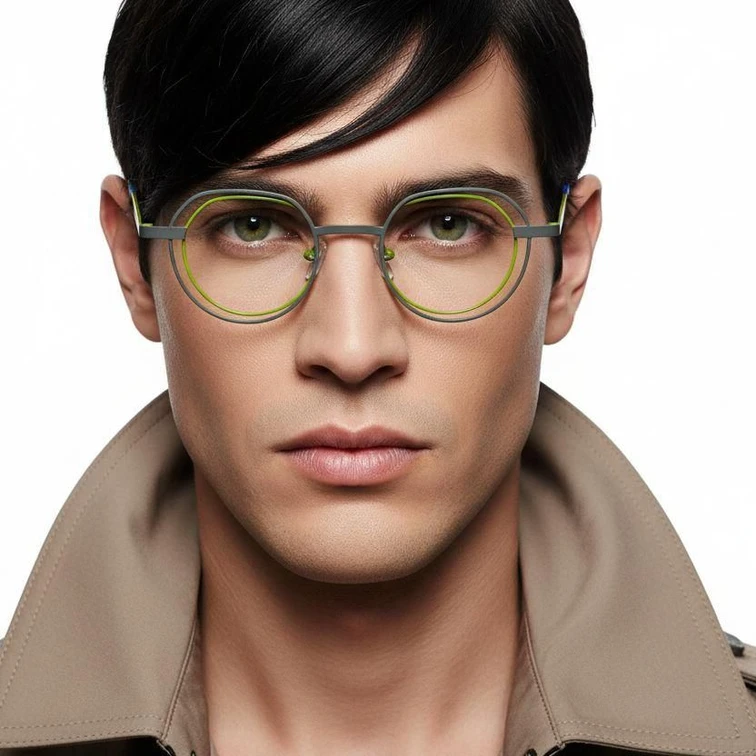 Geometric Green Metal Glasses #BS2425-0150