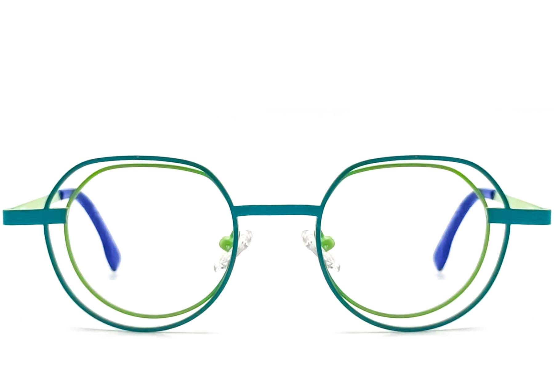 Geometric Green Metal Glasses #BS2425-0151