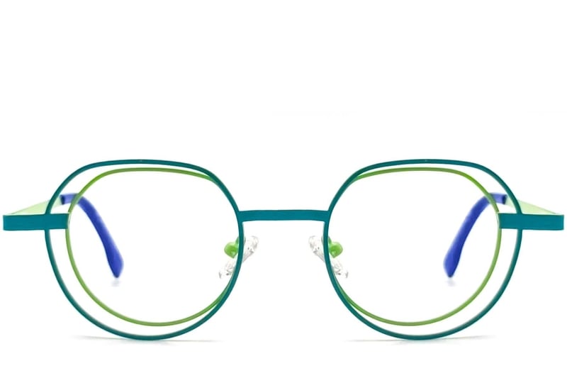 Geometric Green Metal Glasses #BS2425-0151
