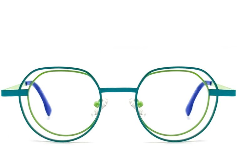 Geometric Green Metal Glasses #BS2425-0151
