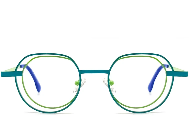 Geometric Green Metal Glasses #BS2425-0151