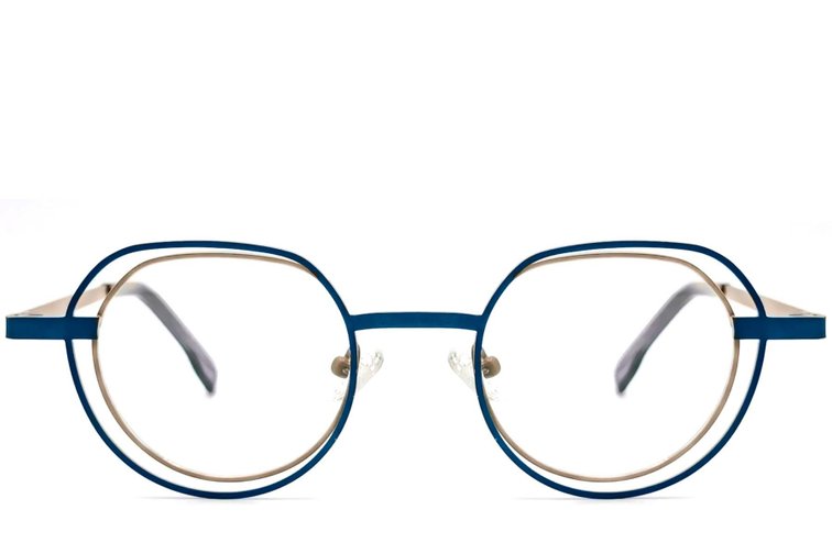 Geometrische braune Metallbrille #BS2425-0152
