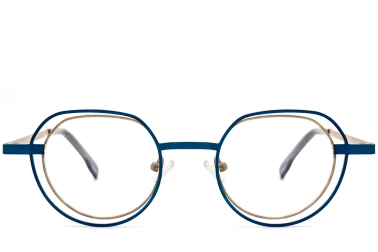 Gafas geométricas de metal marrón #BS2425-0152