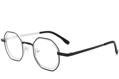 Lunettes géométriques en métal blanc #BS2425-0153