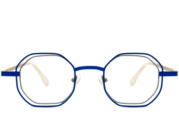 Gafas geométricas de metal marrón #BS2425-0154