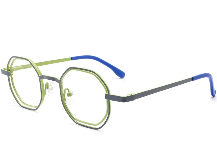 Geometric Grey Metal Glasses #BS2425-0155