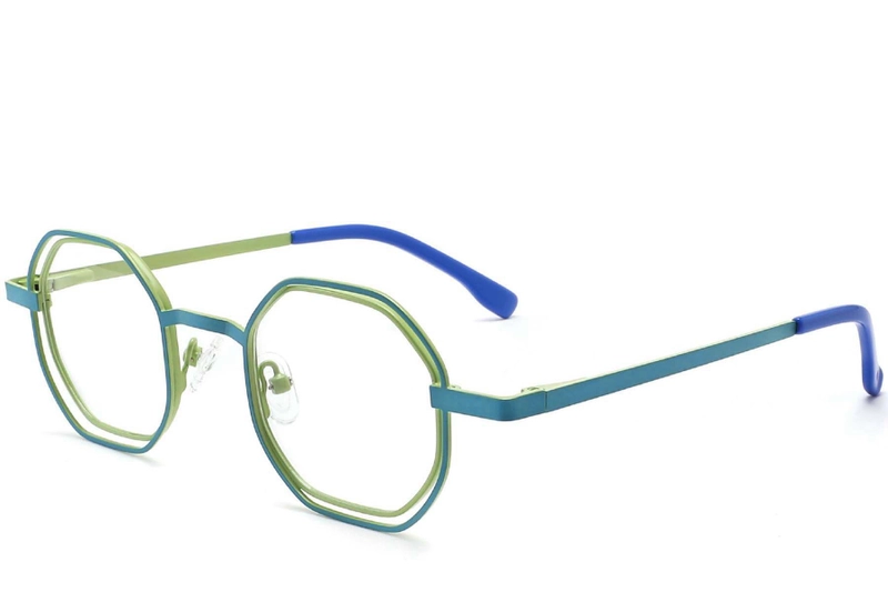 Geometric Green Metal Glasses #BS2425-0156